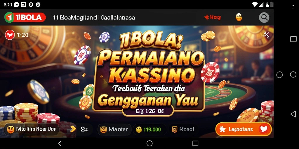 Tampilan antarmuka permainan Kasino yang mengesankan dan menarik.
