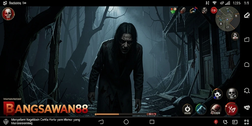 Tampilan menakutkan gameplay BANGSAWAN88 dengan atmosfir Horror.