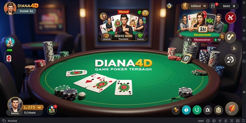 Tampilan menarik dari gameplay Poker di DIANA4D.