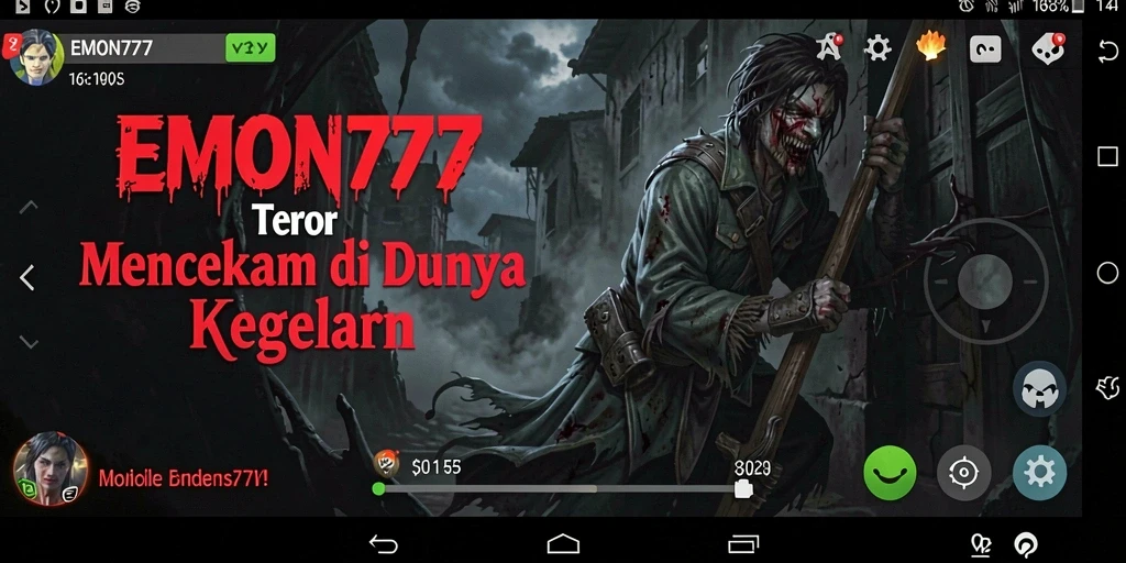 Screenshot EMON777 menampilkan momen gameplay horor yang menegangkan.