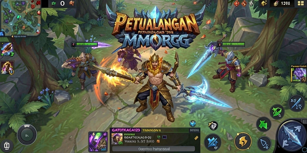 Tampilan gameplay <strong>GATOTKACA123</strong> yang menampilkan aksi pertarungan seru