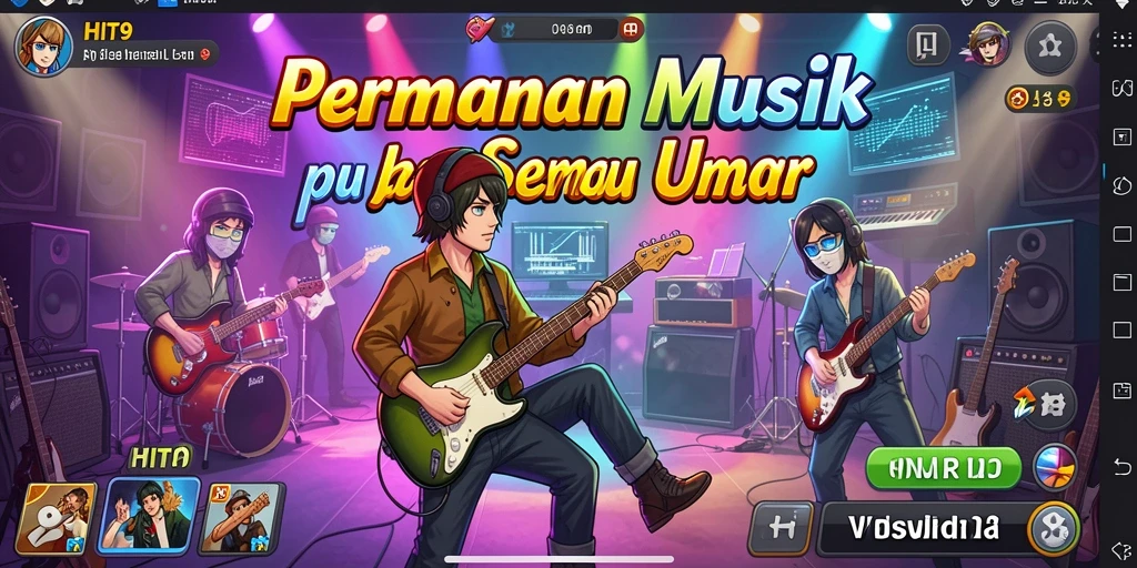 Tampilan gameplay HIT9 yang memukau dengan irama musik yang menarik.