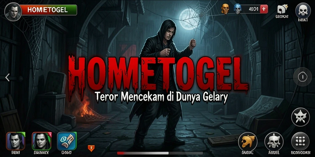 Tampilan gameplay HOMETOGEL yang mencekam dan penuh ketegangan.
