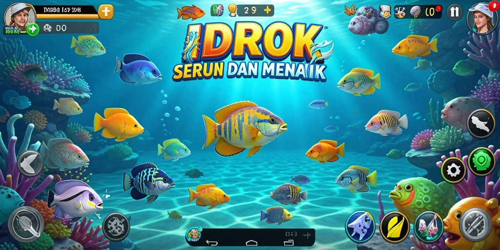 Tampilan gameplay seru dari game Tembak Ikan IDROK.