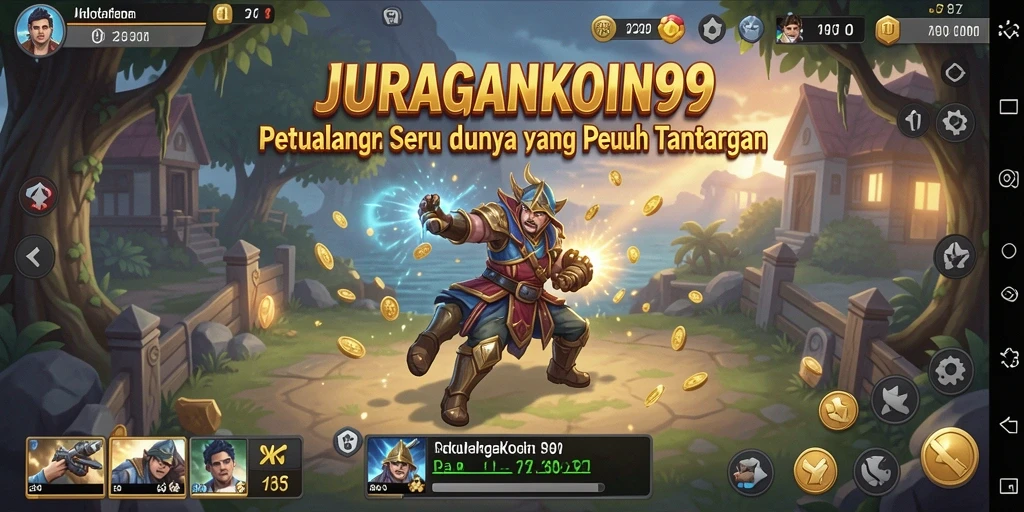 Screenshot utama JURAGANKOIN99 menampilkan karakter utama saat menjelajahi dunia petualangan.