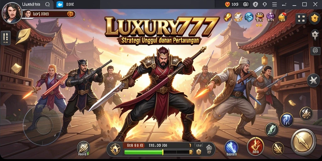 Screenshot LUXURY777 menampilkan pertempuran strategi yang intens.