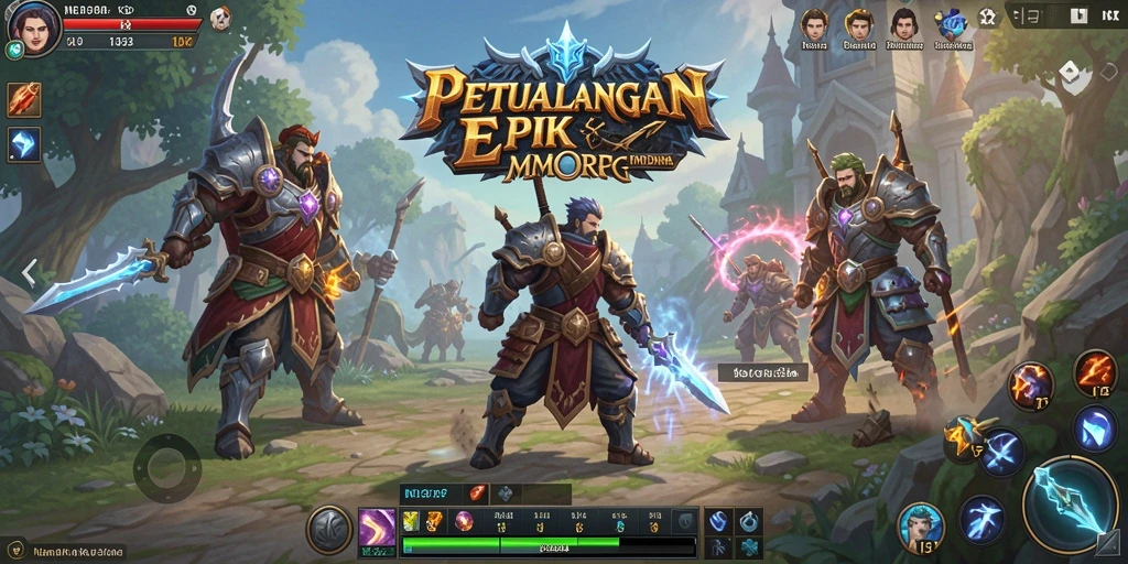 Tangkapan layar permainan N32 yang menunjukkan aksi seru dalam MMORPG.