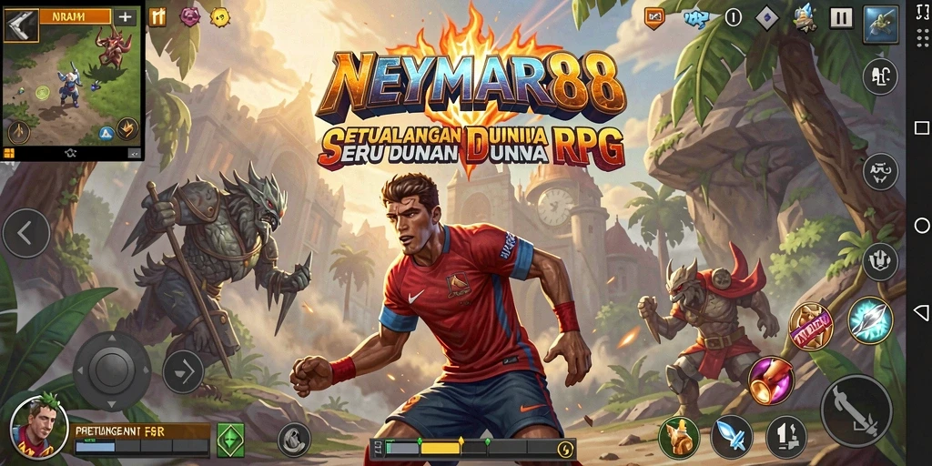 Screenshot gameplay NEYMAR88 yang menampilkan pertarungan RPG yang mengasyikkan.