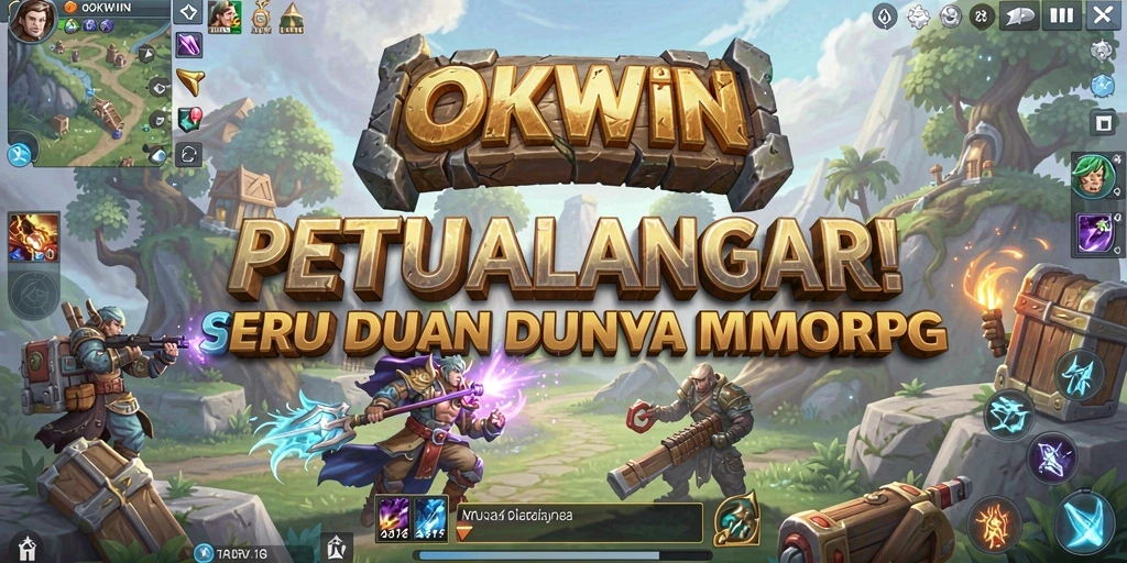 Tampilan gameplay OKWIN yang menakjubkan dan mendalam dalam dunia MMORPG.