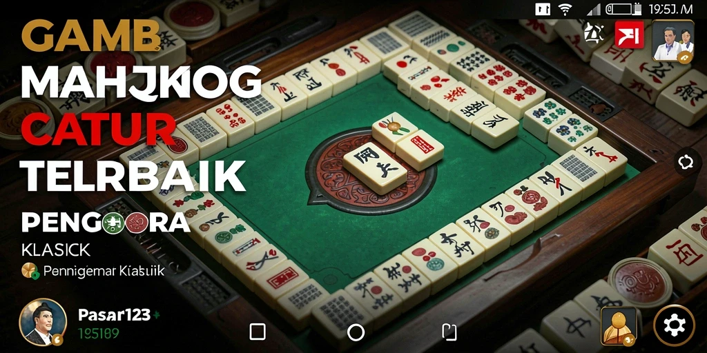 Screenshot utama PASAR123 menampilkan gameplay menarik dengan suasana Mahjong.