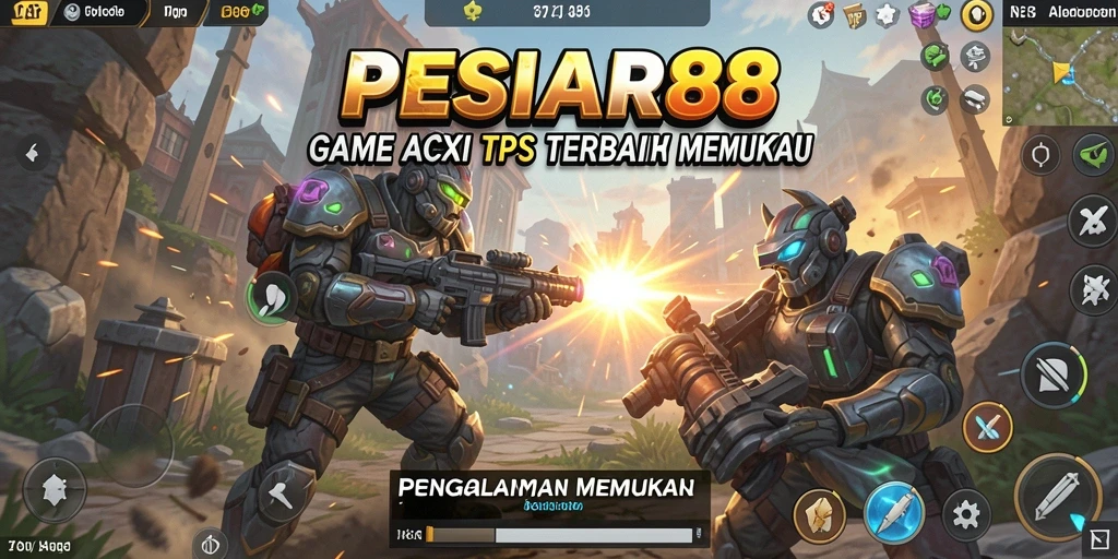Screenshot utama PESIAR88 menampilkan adegan pertempuran yang mendebarkan di TPS.