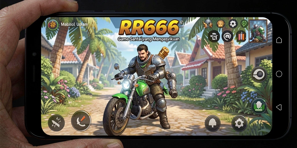 Tangkapan layar utama RR666 menampilkan gameplay yang seru dan penuh warna.