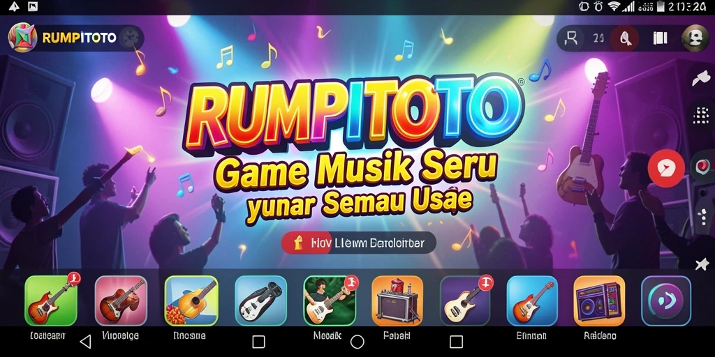 Screenshot gameplay RUMPITOTO menampilkan aksi permainan musik yang seru.