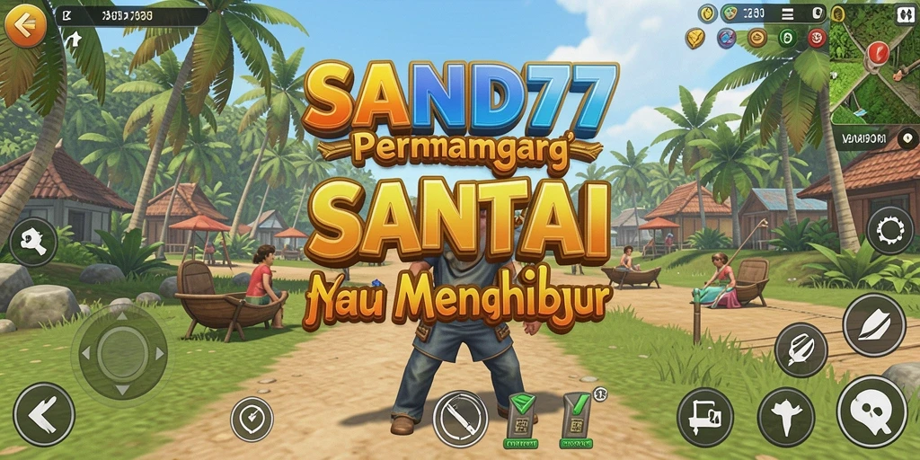 Tampilan gameplay SAND77 yang ceria dan menarik.