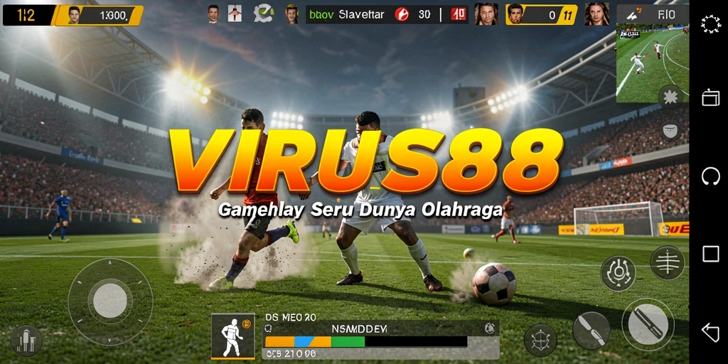 Tampilan gameplay VIRUS88 menunjukkan aksi olahraga yang seru dan mendebarkan.