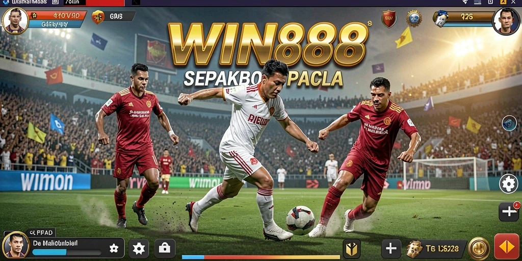 Tangkapan layar dari gameplay WIN88 yang penuh aksi di lapangan sepakbola.